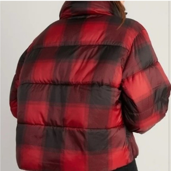 OLD NAVY RED AND BLACK BUFFALO PLAID PUFFER JACKET SIZE XXL - Picture 4 of 10